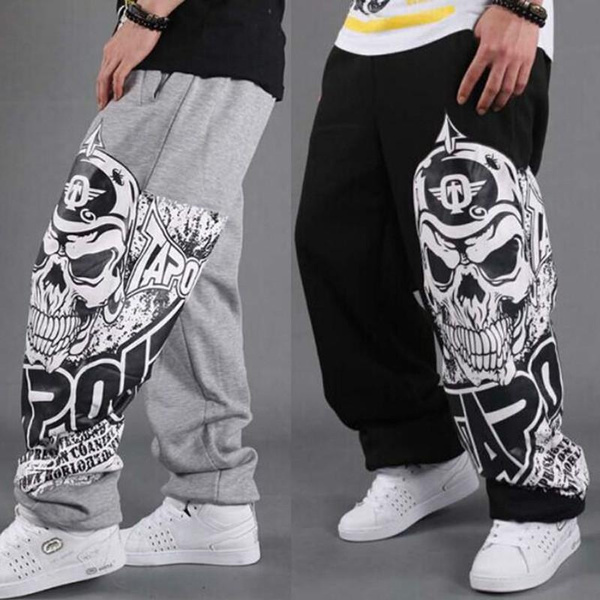 Mens Cotton Pants Skull Hip Hop SkateBoarding Sweatpants Trousers