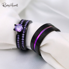 coupleringsforhimandherset, Jewelry, couplesringsset, purple