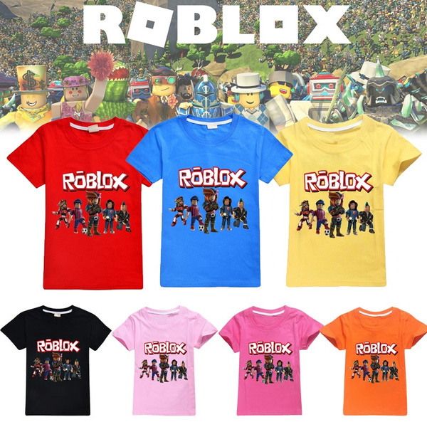 Fashion Print Roblox Kids T Shirt Children Cartoon Short Sleeve Casual Game Tops Wish - roblox shirt api