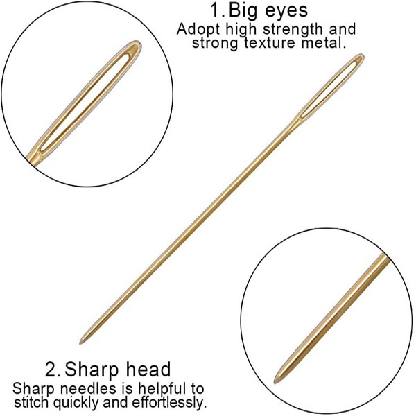 40 Pcs Large Eye Sewing Needles Sharp Hand Sewing Needles ,1.26-1.57 inch 4  SIZE