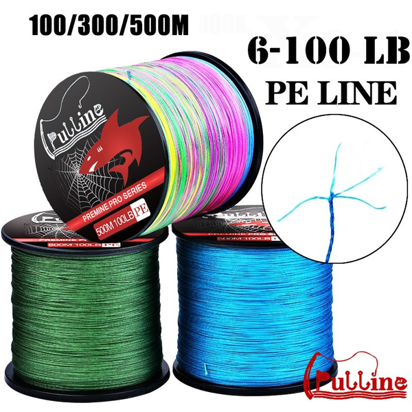 PULLINE 100M/300M/500M Per Roll Fishing Line 4 Weaves PE