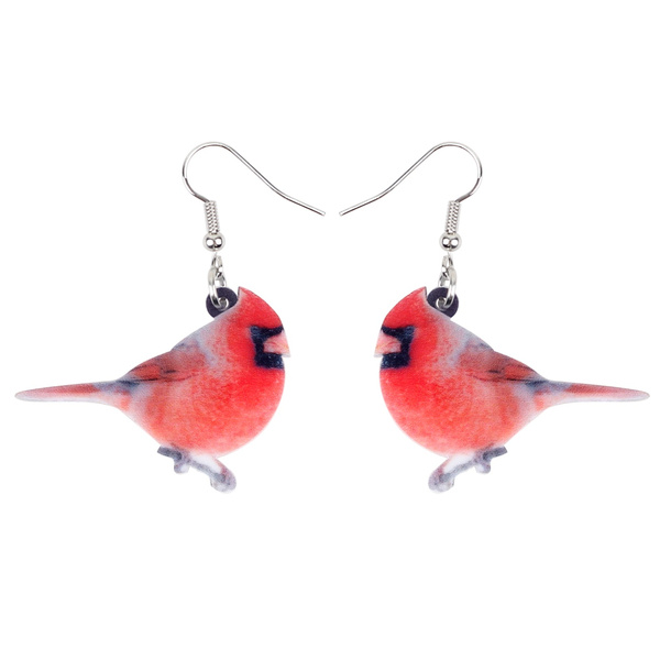 Red cardinal store bird earrings