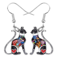 catjewelryearring, Elegant, animalearringsdrop, decoration