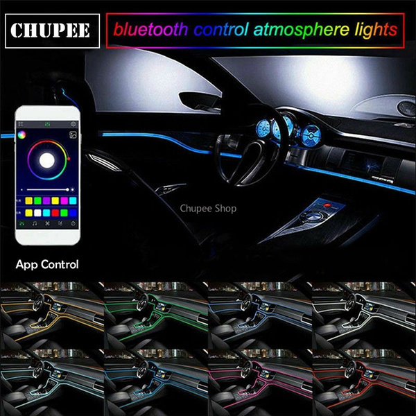 Car LED Lights Strip 6M Bluetooth RGB LED Strip Light with Cigarette  Lighter Multicolor Music APP Control Car Interior Flexible Lamp for  Atmosphere