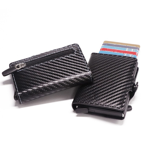 RFID Blocking Credit Card Wallet Carbon Fiber Slim Minimalist Card ...