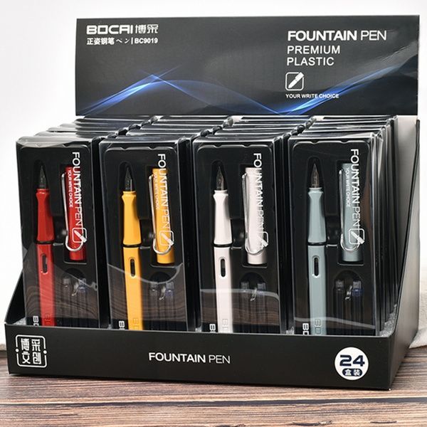 Fountain Pen Set 0 38mm Signature Pen Black Bule Ink Sac Student Office Fountain Pen Set 0 38mm Signature Pen Black Bule Ink Sac Student Office
