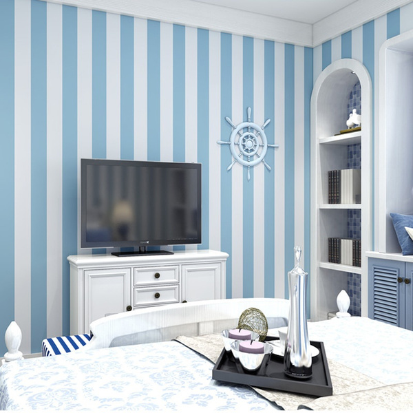Buy Blue Striped Wallpaper Online In India  Etsy India