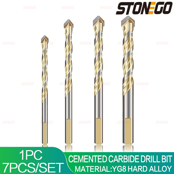 Masonry Bit for Brick Plastic and Wood Hexagonal Handle Tungsten Carbide Bit for Mirror and Tile On Concrete and Brick Walls 10 Piece Glass Concrete Bit Set 