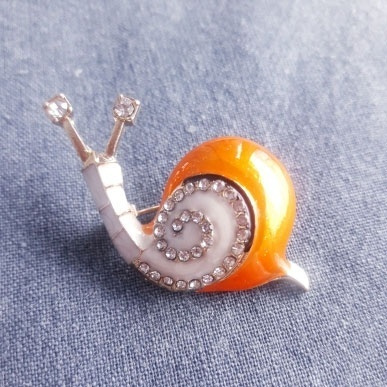 Purple Enamel Snail Brooch Cute Insect Decorative Pin For Women