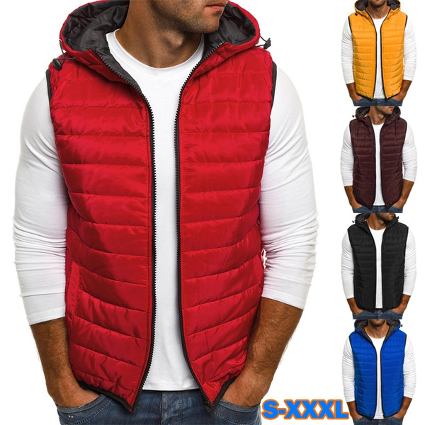 Fashion Men's Winter Warm Down Vest Jacket Solid Color Casual Waistcoat ...