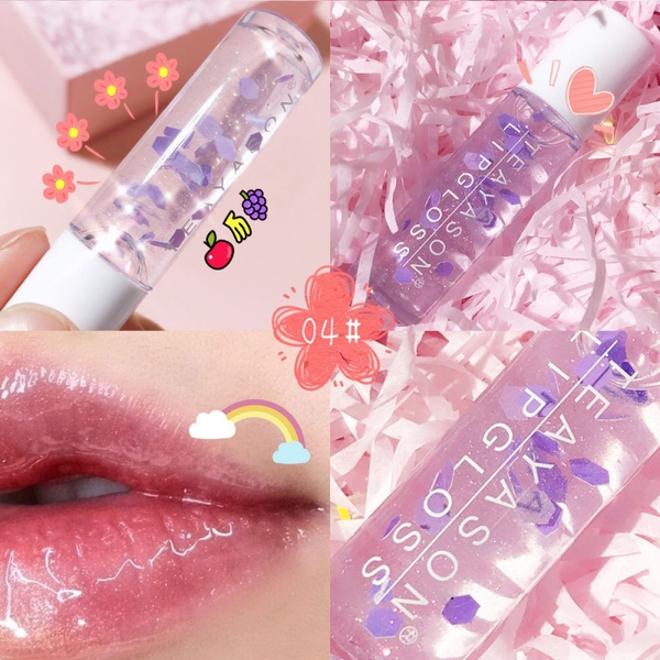 transparent glitter lip gloss