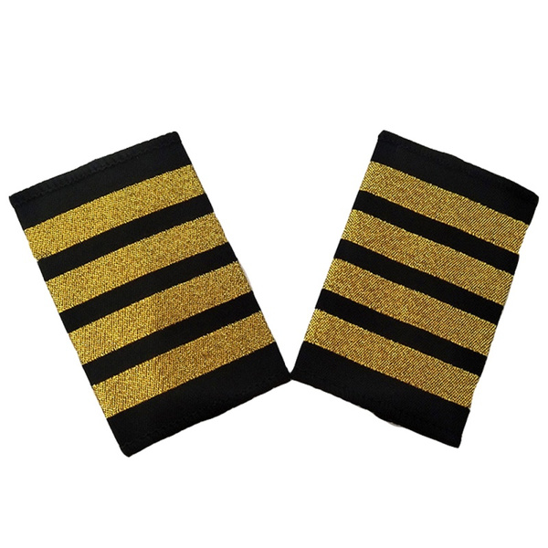 1Pair Pilot Epaulets Stripes Pattern Decoration Aviator Uniforms ...