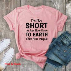 Cool and fashionableFunny Tee, Cotton Shirts for Women, Loose Short Sleeve Shirt for Summer Spring and Fall