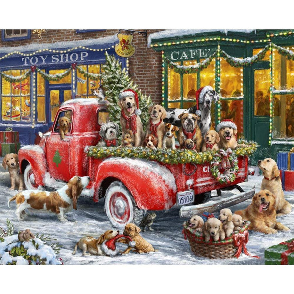 5d Diy Diamond Painting Christmas Kits For Adults Dogs Full