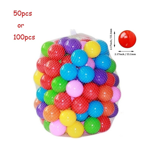 50/100pcs Colorful Fun Ball Soft Plastic Ocean Ball Baby Kid Toy Swim ...