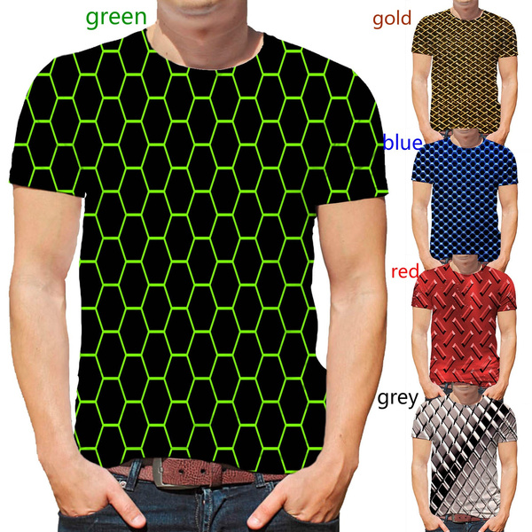 Men's T-shirt with a 3D hexagon effect