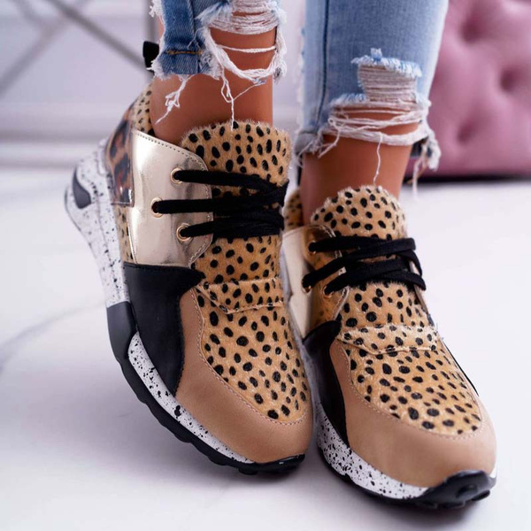 ladies leopard print sneakers