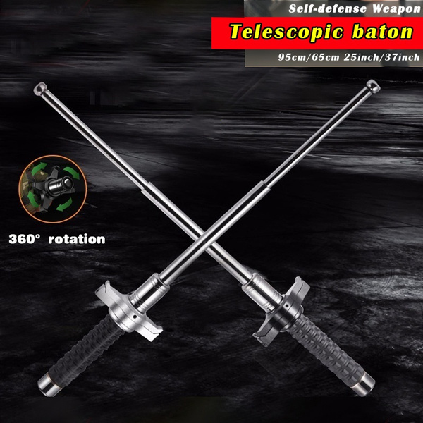 37inch / 25inch 360° Rotating Block Knife Baton Legal Vehicle Solid  Anti-cutting Telescopic Stick Self Defense Three Section Tactical Baton Self -defense Weapon Military Baton for Car Personal Security Combat