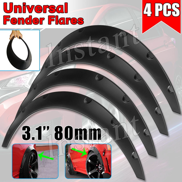 4-Piece Universal Black Polyurethane Fender Flares For Car Truck SUV – Wide Body Look