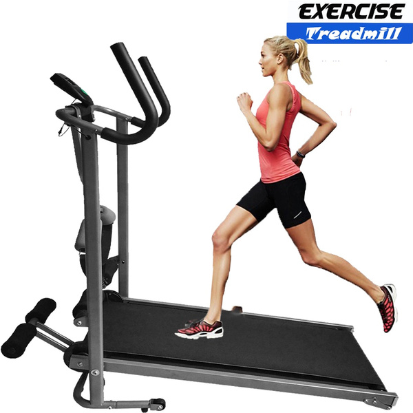 Details about   Folding Mechanical Manual Walking Treadmill Machine,Long & Widened w/LCD Display 