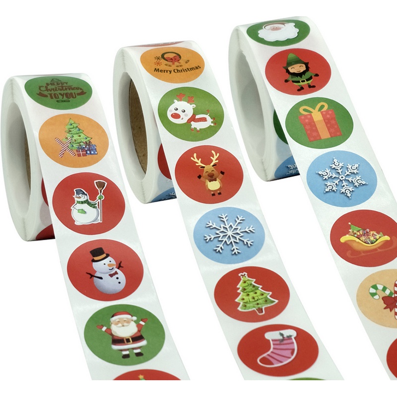 NEW Merry Christmas Thank You Stickers Labels Gift 2.5//3.8CM 500Pcs Roll Gift