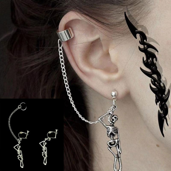 goth clip on earrings