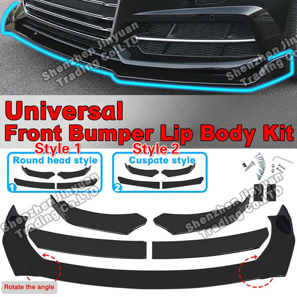 Universal Detachable 4PCS Car Front Bumper Lip Chin Spoiler Splitter ...