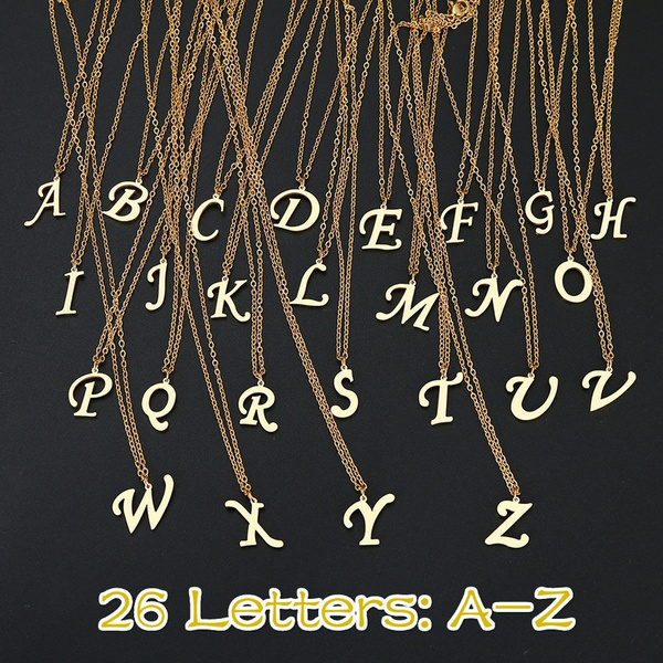 Initial Necklace Old English Retro Font