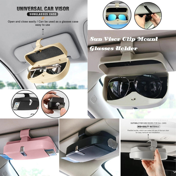New 1Pcs Universal Car Sun Visor Car Sunglasses Case Holder Glasses Cage  Storage Box | Wish
