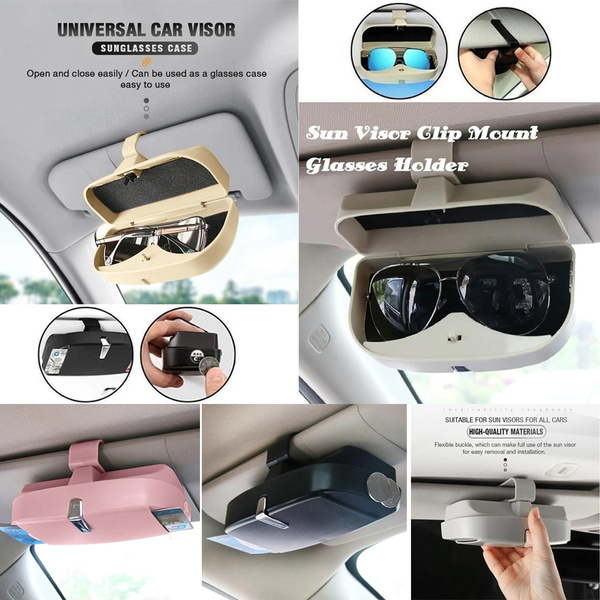 New 1Pcs Universal Car Sun Visor Car Sunglasses Case Holder Glasses Cage  Storage Box