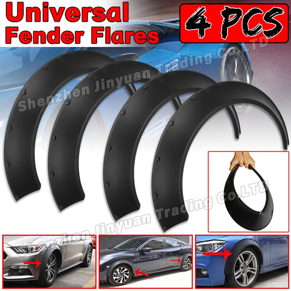 4PCS Flexible Universal Car Wide for Fender Flares Wheel Arches Extension Widened Decorative Plate Fender Trim Kit Set Tires Armor Rod Car Modified