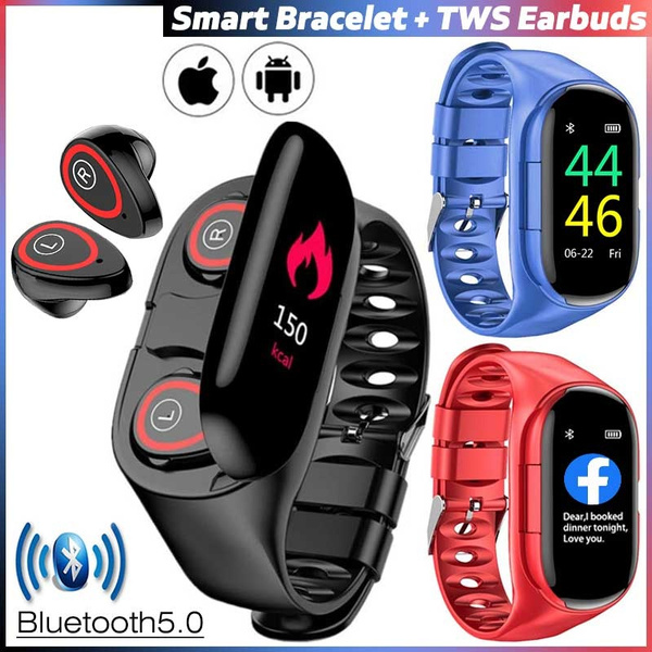 Smart band with 2025 bluetooth 5.0 earbuds