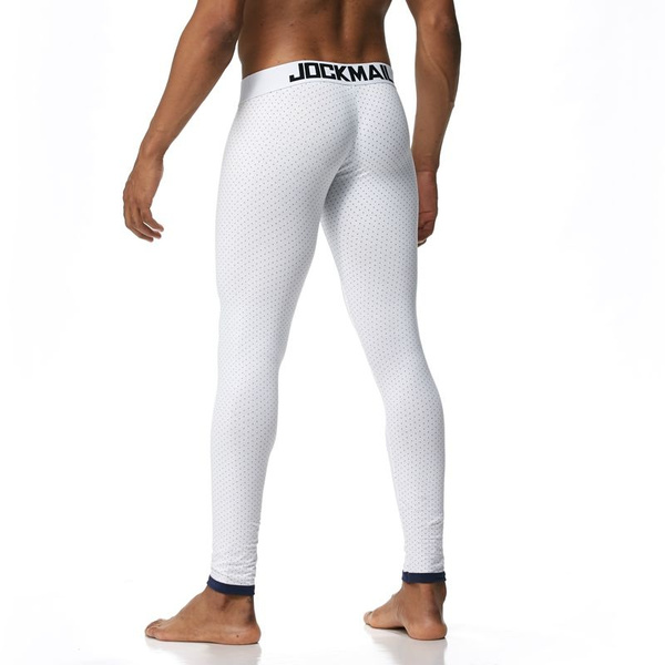 Long Johns Pants Men Thermal Underwear Cotton Wave Point Print