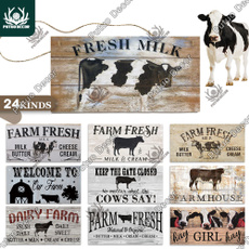 farmhouse, hangingplaque, cow, woodensign