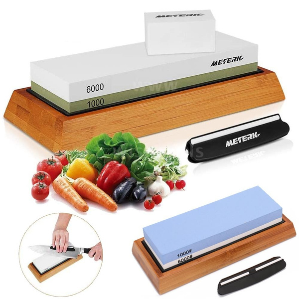 Whetstone Knife Sharpening Stone Set Double Sided 1000 and 6000