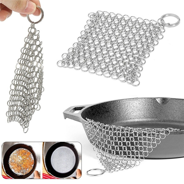 1PC Stainless Steel Cast Iron Cleaner 316L Chainmail Scrubber for Cast Iron  Pan Kitchen Gadgets Wash Tool Pan Dish Bowl Cleaning Tool Cookware  Accessories