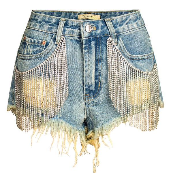 Women Diamond Chain Distressed Ripped 