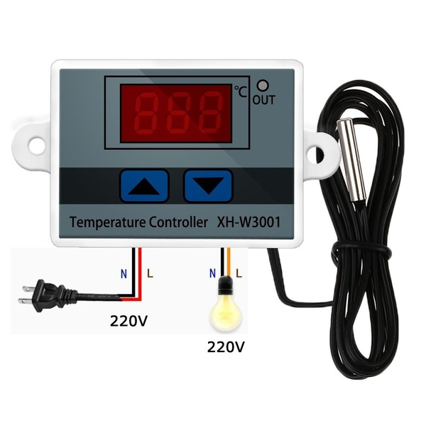 220V 12V Digital LED Temperature Controller 10A Thermostat Control Switch Probe 