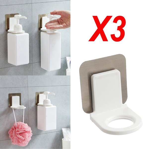3pcs Wall Mounted Shampoo Hook Hand Soap Bottle Shower Gel Hanging Hook