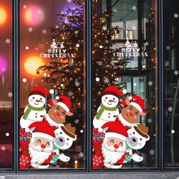 Christmas Glass Door Window Stickers Christmas Day Decoration ...