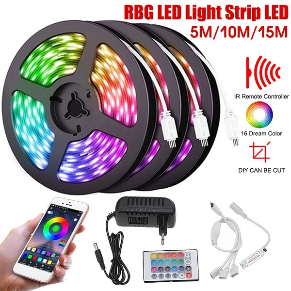 50ft LED TV Strip Lights 5m10m RGB 5050 Color Changing Remote for Room Party Bar 