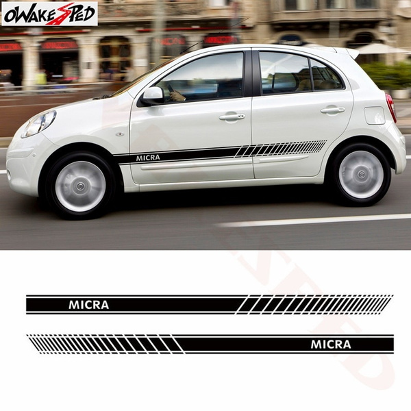 Car Styling For Nissan Micra Auto Body Sticker Side Skirt Custom Decals ...