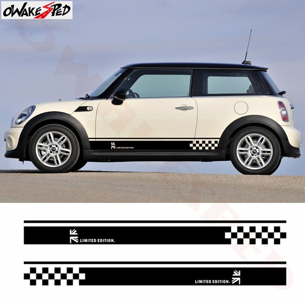 Limited Edition Stripes Door Skirt Sticker Decal For MINI Cooper Union ...