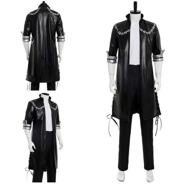 Anime My Hero Academia Dabi Cosplay Faux Leather Trench Coat for ...