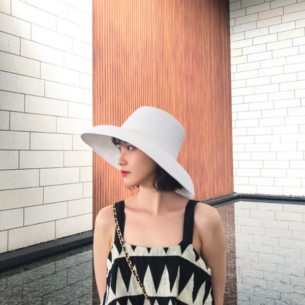 Women Large Brim Straw Hat Breathable 