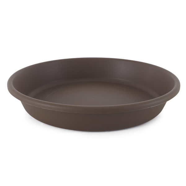 Brown HC Companies Classic Plastic 24 Inch Round Flower Plant Pot Deep Saucer