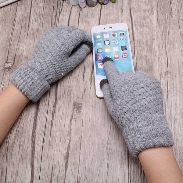 Hot Touch Screen Gloves Women Girl Stretch Knit Mittens Winter Warm Gloves 
