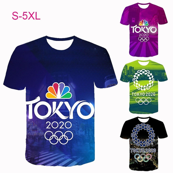 Fashion Tokyo 2020/2021 Olympics 3d Casual Round Neck Short Sleeves Athletic Tee | Wish