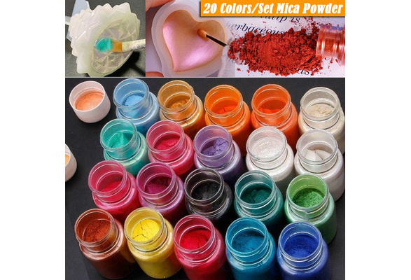 20 Colors Mica Powder Epoxy Resin Dye Pearl Pigment Natural Mica Mineral  Powder