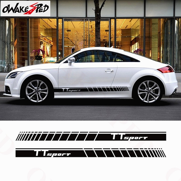 Sport Racing Stripes Sets 1 Side Car Door Stickers For Audi TTS RS ...